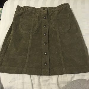 Green button up skirt